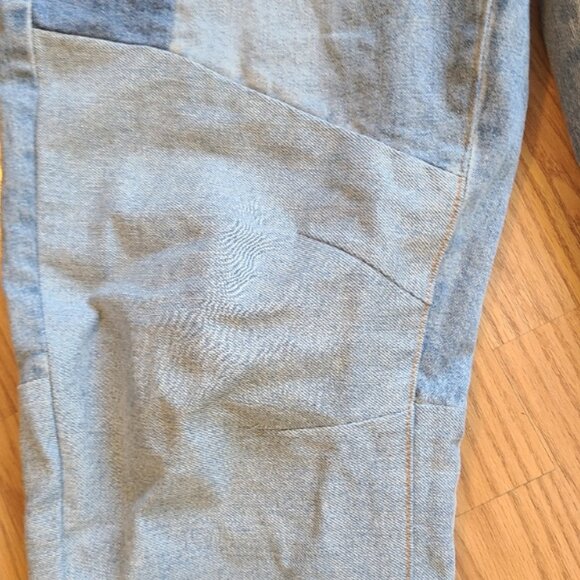 VERONICA BEARD CHARLIE BARREL LEG HIGH RISE JEANS CROPPED PATCHWORK DENIM sz 28 - Picture 6 of 9